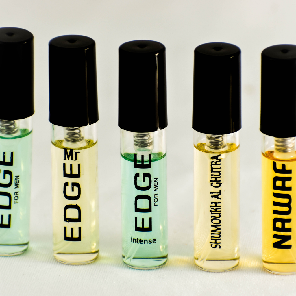 5 Swiss Arabian Sample Packet - Edge Men, Mr.Edge, Edge Intense Men, Shumoukh Al Shutra, Nawaf - Intense oud