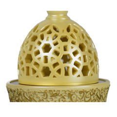 Calligraphy Style Closed Incense Bakhoor Burner - Yellow - Intense Oud