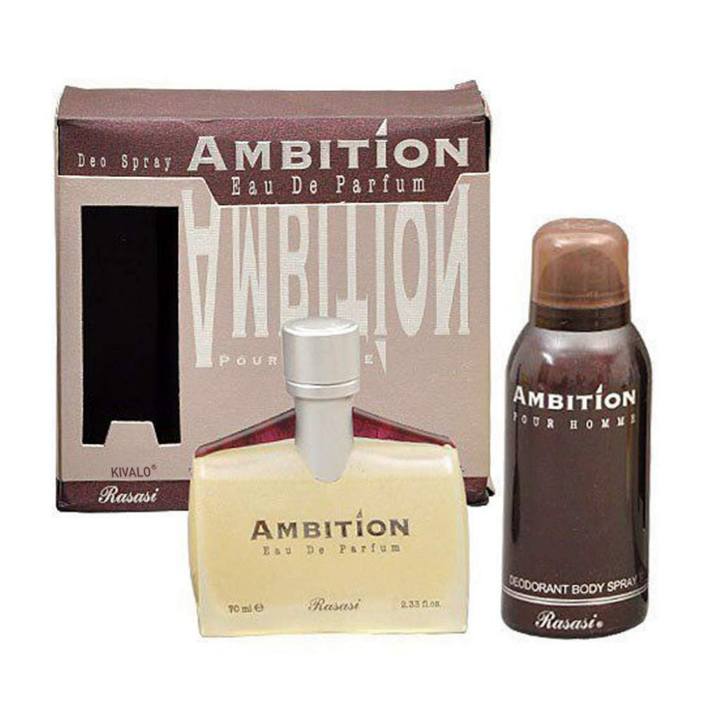 Ambition for Men EDP with DEO - 70 ML with 150 ML (2.4 oz and 5.0 oz) by Rasasi - Intense oud