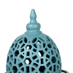 Calligraphy Style Closed Incense Bakhoor Burner - Teal - Intense oud