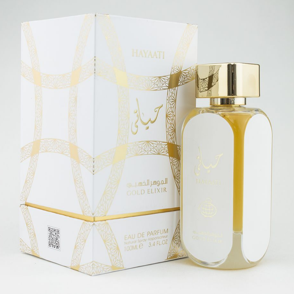 Hayaati Gold Elixir for Women EDP - 100ML (3.4 oz) by Lattafa - Intense oud