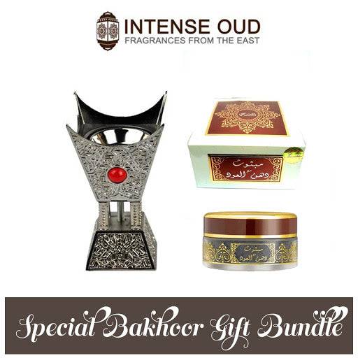 5 Inch Silver Bakhoor w/ Oudh Moattar - Intense oud