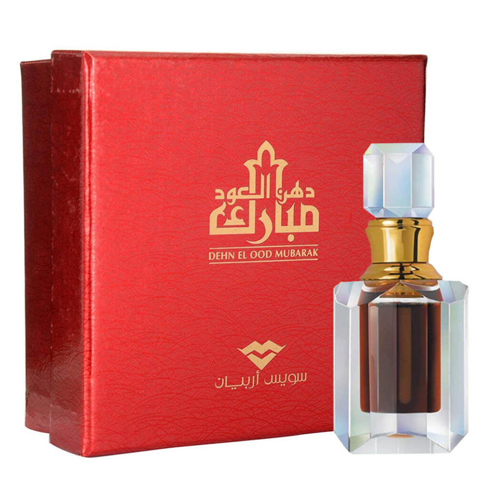 Dehn El Ood Mubarak Perfume Oil - 6 ML (0.2 oz) by Swiss Arabian - Intense oud