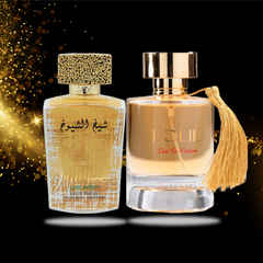 Collection For Men (2 Piece) |  Sheikh Al Shuyukh Luxe EDP - 100ML (3.4 oz) by Lattafa and Folie For Unisex EDP - Eau De Parfum 100 ML (3.4 Oz) I By Intense Elite - Intense Oud