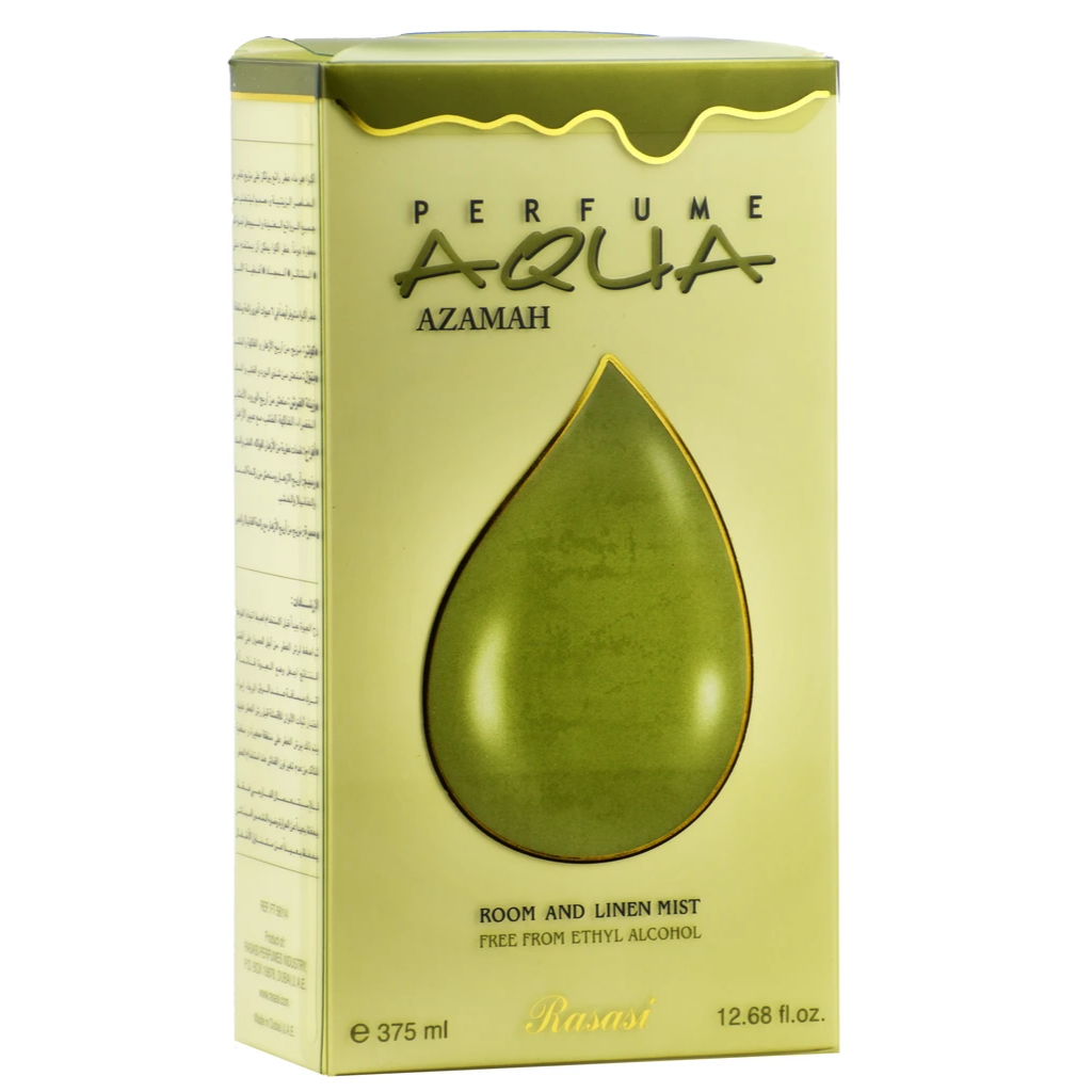 Aqua Azamah Air Freshener - 375 ML (12.6 oz) (with pouch)  by Rasasi - Intense Oud