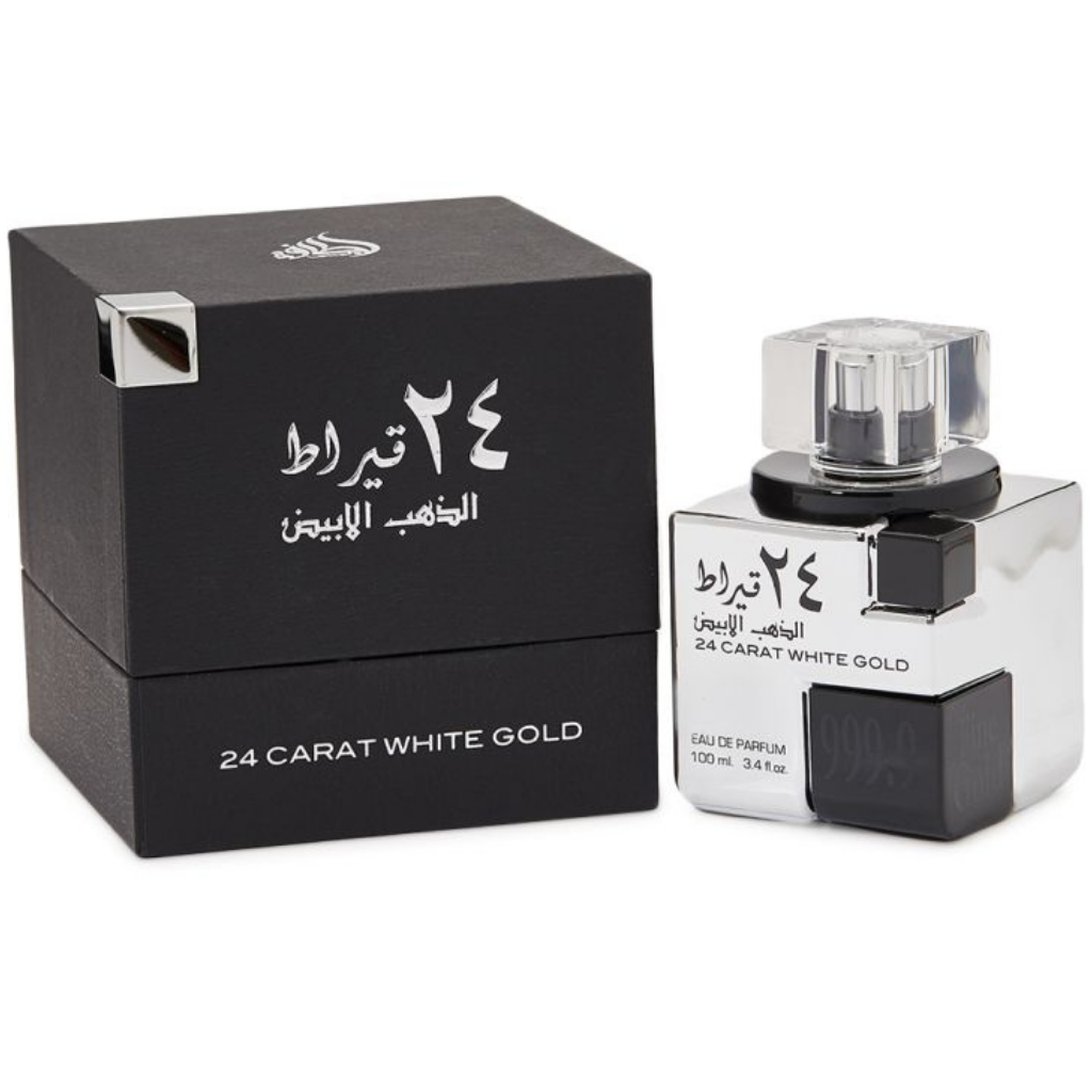 24 Carat White Gold EDP - 100ML (3.4 oz) by Lattafa - Intense oud