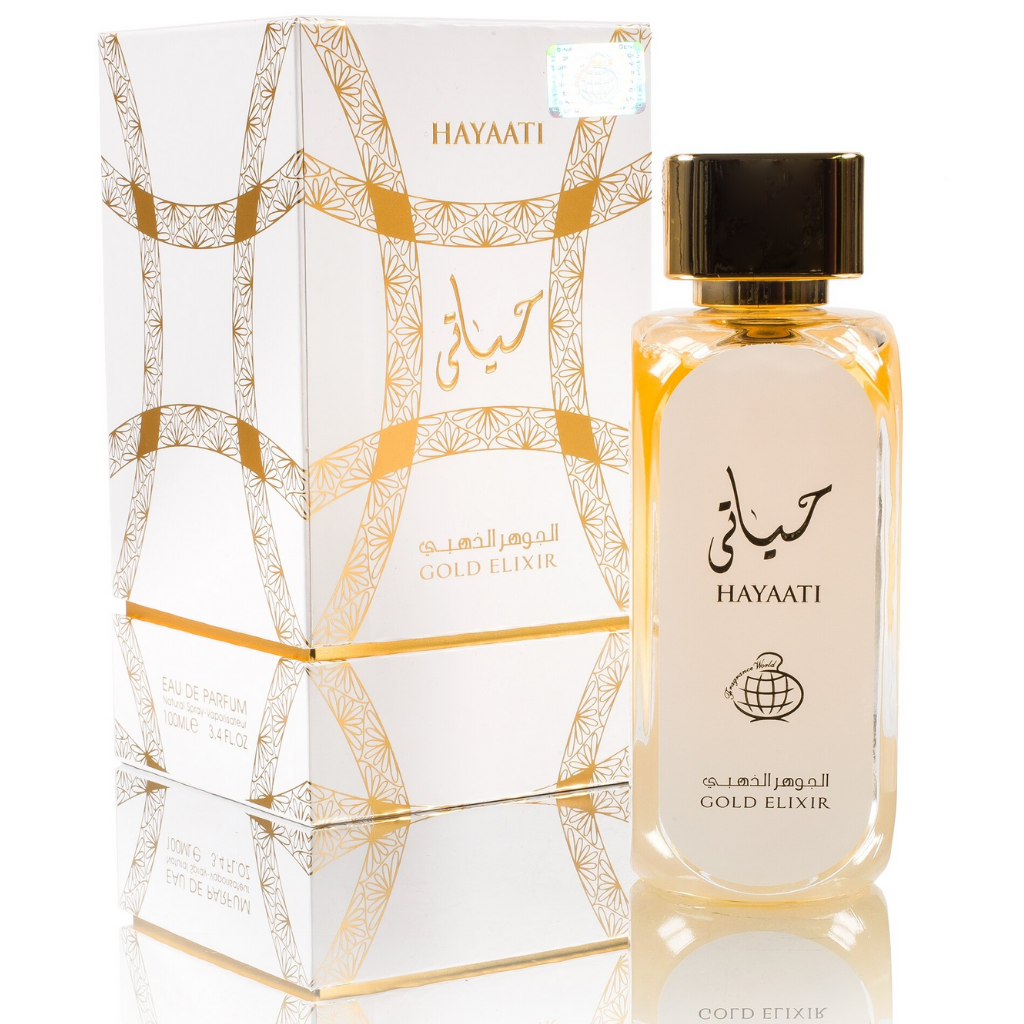 Hayaati Gold Elixir for Women EDP - 100ML (3.4 oz) by Lattafa - Intense oud