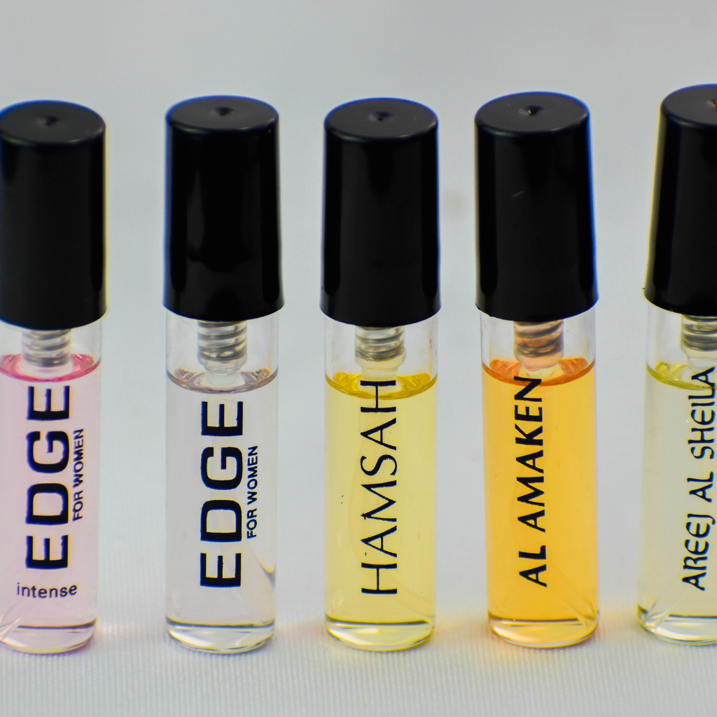 5 Swiss Arabian Sample Packet - Edge Women, Edge Intense Women, Hamsah, Areej Al Sheila, Al Amaken - Intense oud