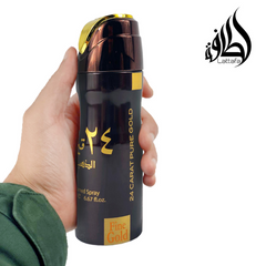 24 Carat Gold Deodorant - 200ML (6.7oz ) by Lattafa - Intense oud