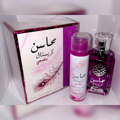 Mahasin Crystal Violet w/ DEO for Women EDP - 100ML (3.4 oz) by Lattafa - Intense oud