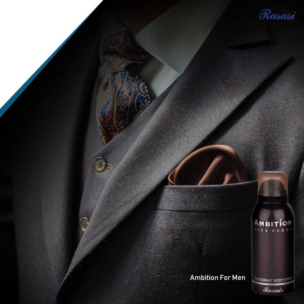 Ambition for Men EDP with DEO - 70 ML with 150 ML (2.4 oz and 5.0 oz) by Rasasi - Intense oud