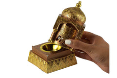 Engraved Calligraphy Minaret Style Incense Bakhoor Burner - 6 in. Gold - Intense oud