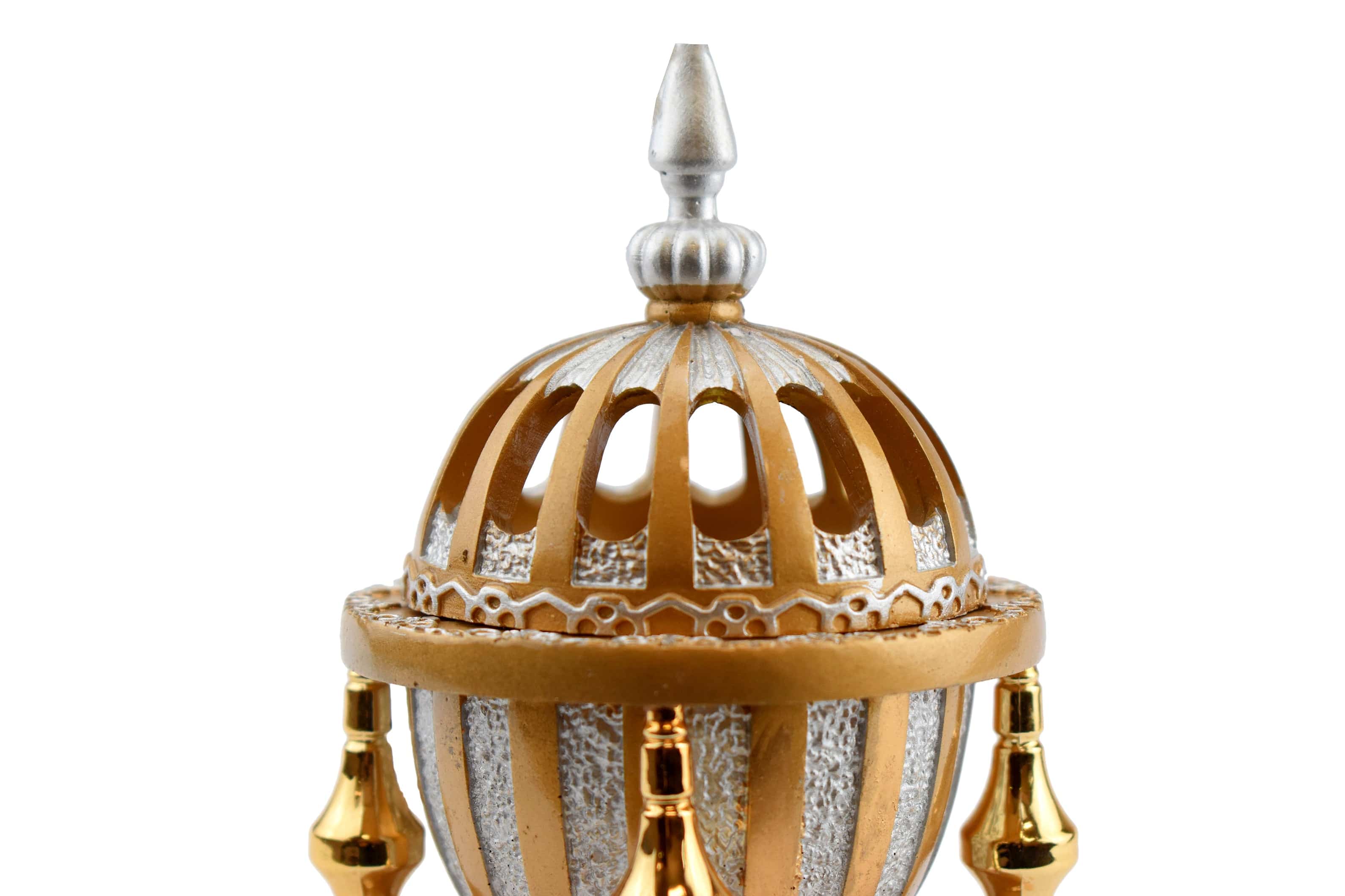 4 Pillar Resin Dome Style Incense Bakhoor/Oud Burner - Gold - Intense oud