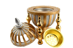 4 Pillar Resin Dome Style Incense Bakhoor/Oud Burner - Gold - Intense oud