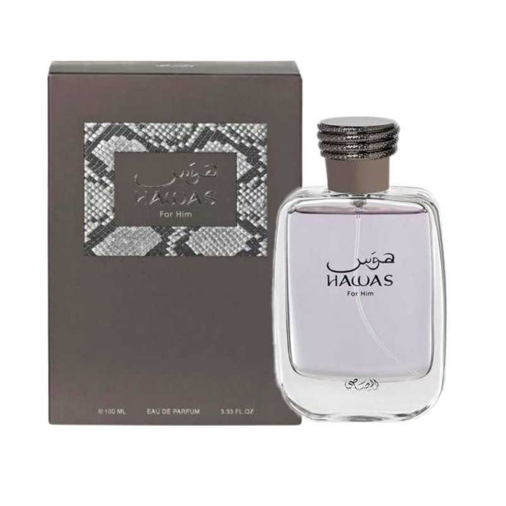 Hawas for Men EDP - 100 ML (3.4 oz) (with pouch) by Rasasi - Intense Oud