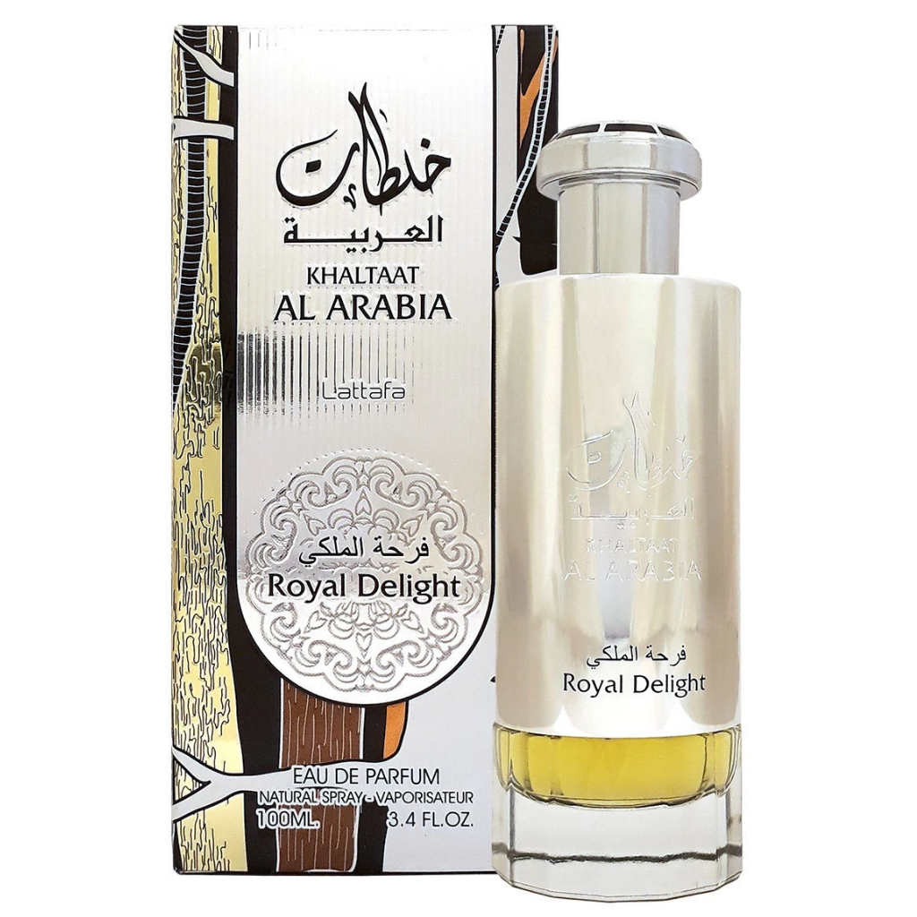 Khaltaat Al Arabia Royal Delight, Khaltaat Al Arabia Royal Blends & Qaed Al Fursan EDP-100ml(3.4 oz) with Magnetic Gift Box | by Lattafa Perfumes - Intense Oud