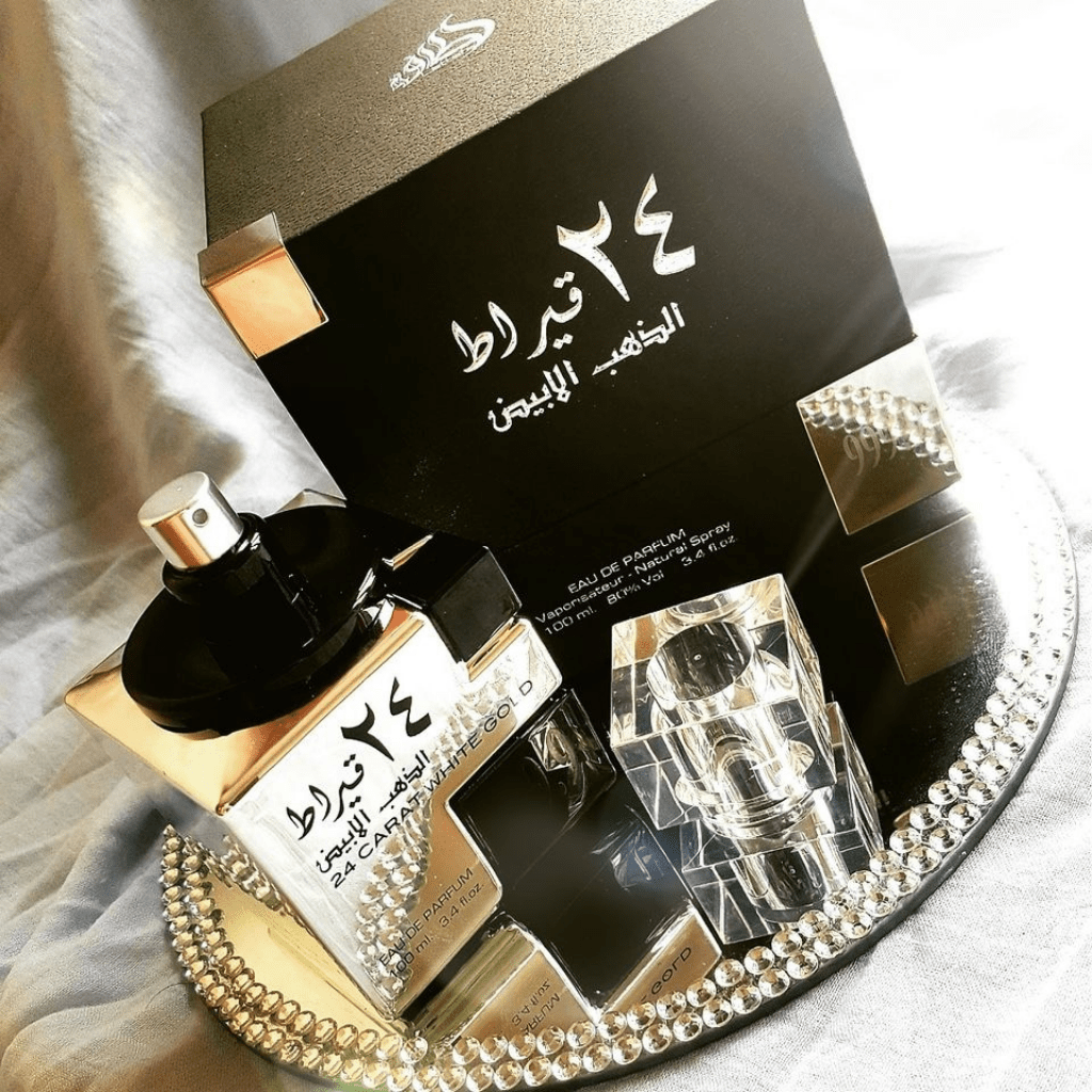 24 Carat White Gold EDP - 100ML (3.4 oz) by Lattafa - Intense oud