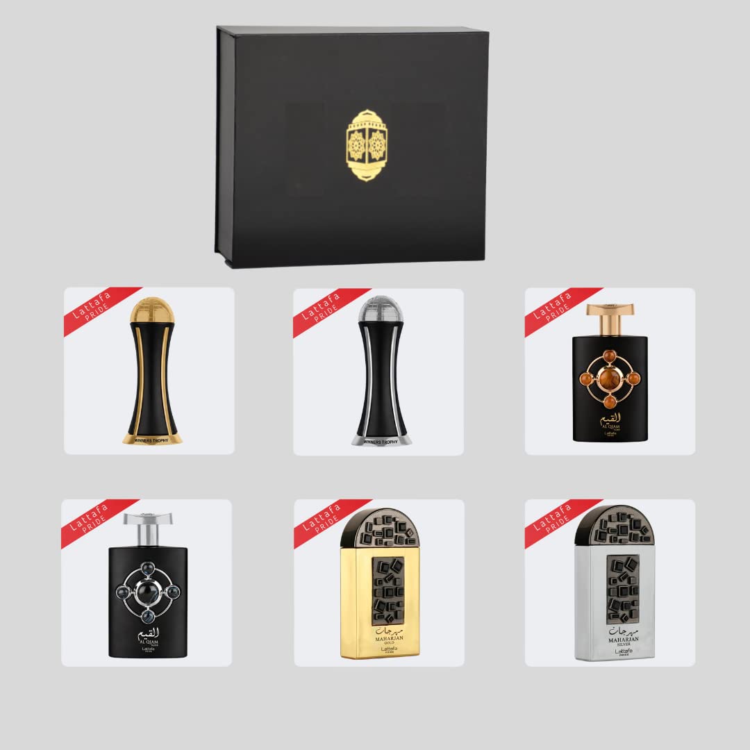 Discovery Pack Of Lattafa Pride Travel Set-20ml 6Pcs with Magnetic Gift Box Perfect For Gifting | by Lattafa Perfumes - Intense Oud