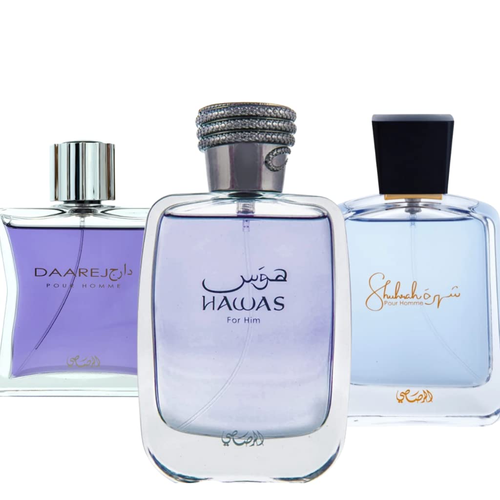 Rasasi Premium Men Collection-Hawas 100ml, Dareej 100ml, Shuhrah 90ml