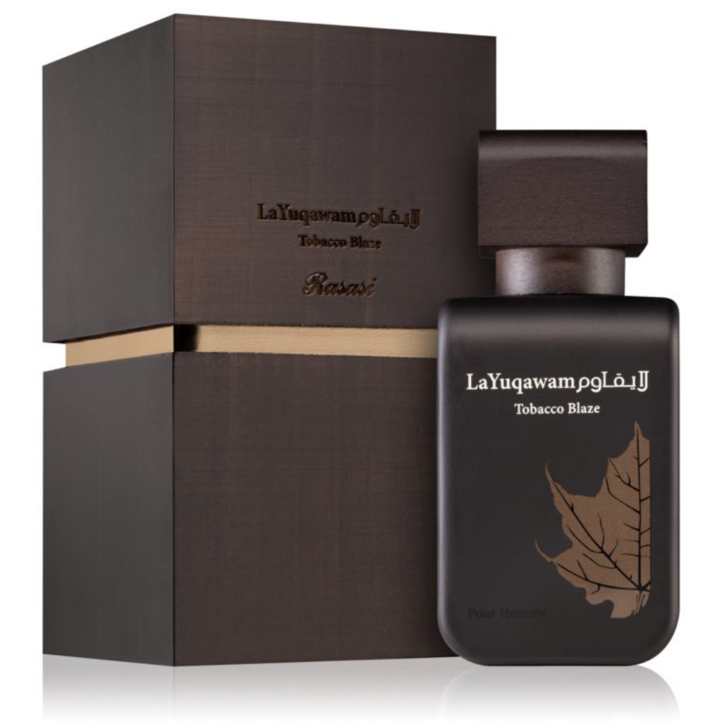 La Yuqawam Tobacco Blaze for Men EDP - 75 ML (2.5 oz) by Rasasi - Intense oud