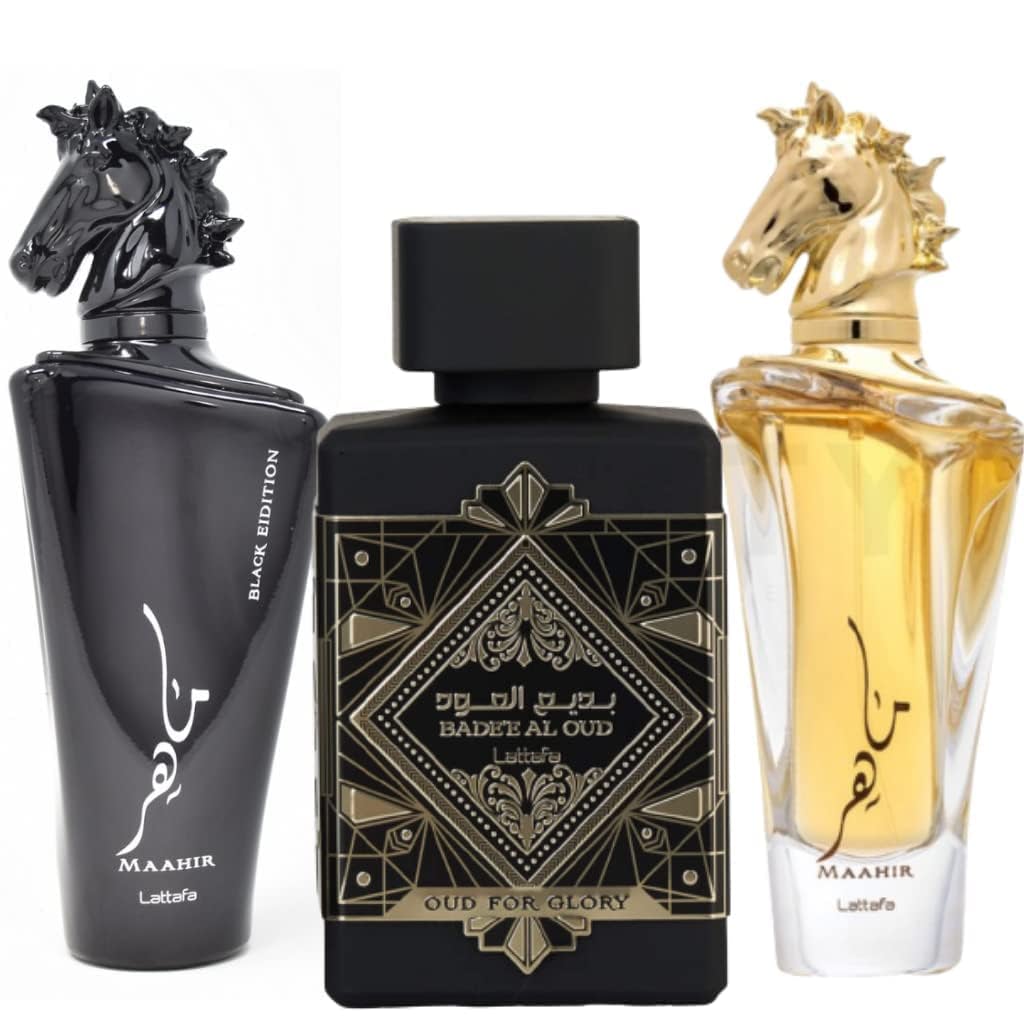 Bade'e Al Oud for Glory, Maahir & Maahir Black EDP-Eau de Parfum 100ML(3.4 oz) | by Lattafa Perfumes - Intense Oud