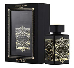 Premium Value Pack - Bade'e Al Oud for Glory 100ml, Maahir Black 100ml & I Am White Ana Abiyedh Rogue 60ml EDP | by Lattafa Perfumes - Intense Oud