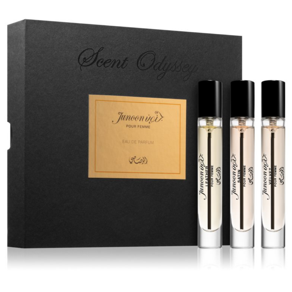 Scent Odyssey Junoon pour Femme - 7.5ML in Set of 3 by Rasasi - Intense oud