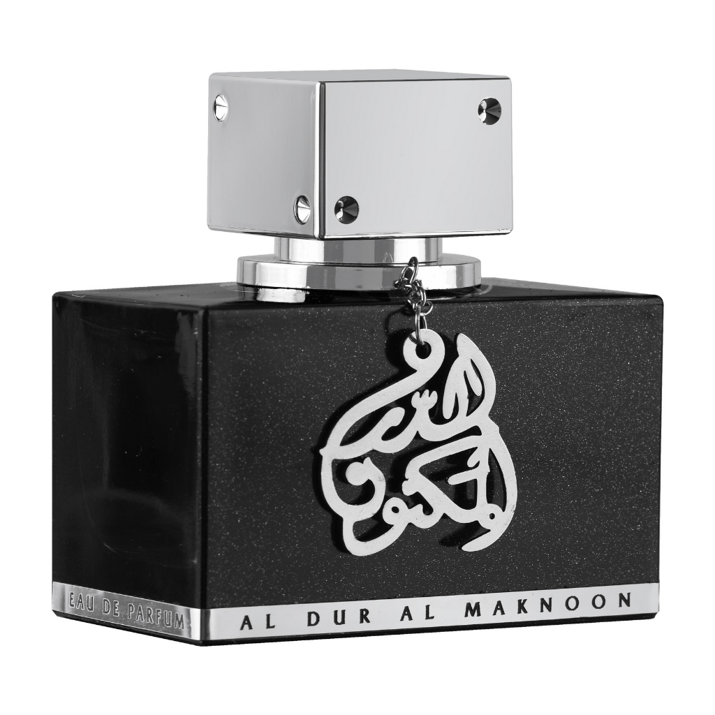 Al Dur Al Maknoon Silver for Men EDP - 100ML(3.4oz) by Lattafa (WITH VELVET POUCH) - Intense oud