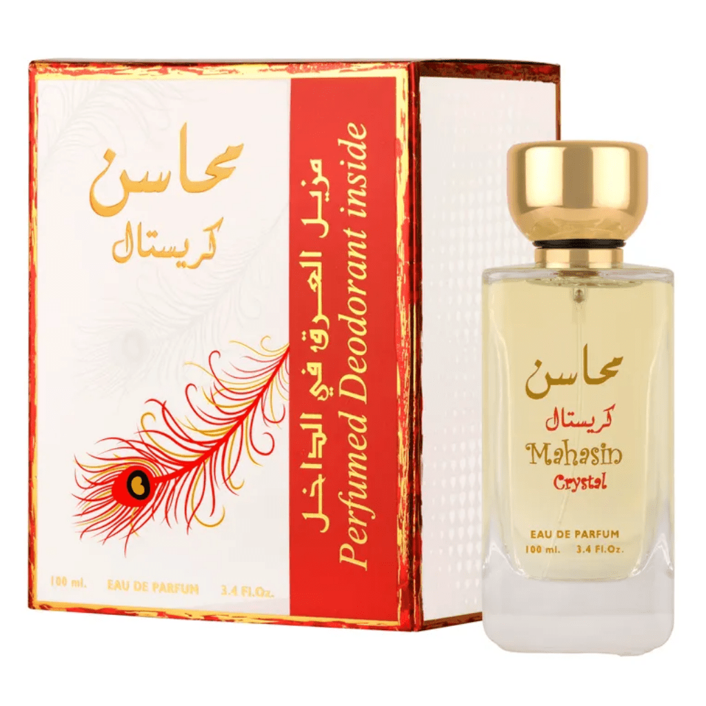 Mahasin Crystal for Women EDP - 100ML (3.4oz) w/ Deo by Lattafa - Intense oud
