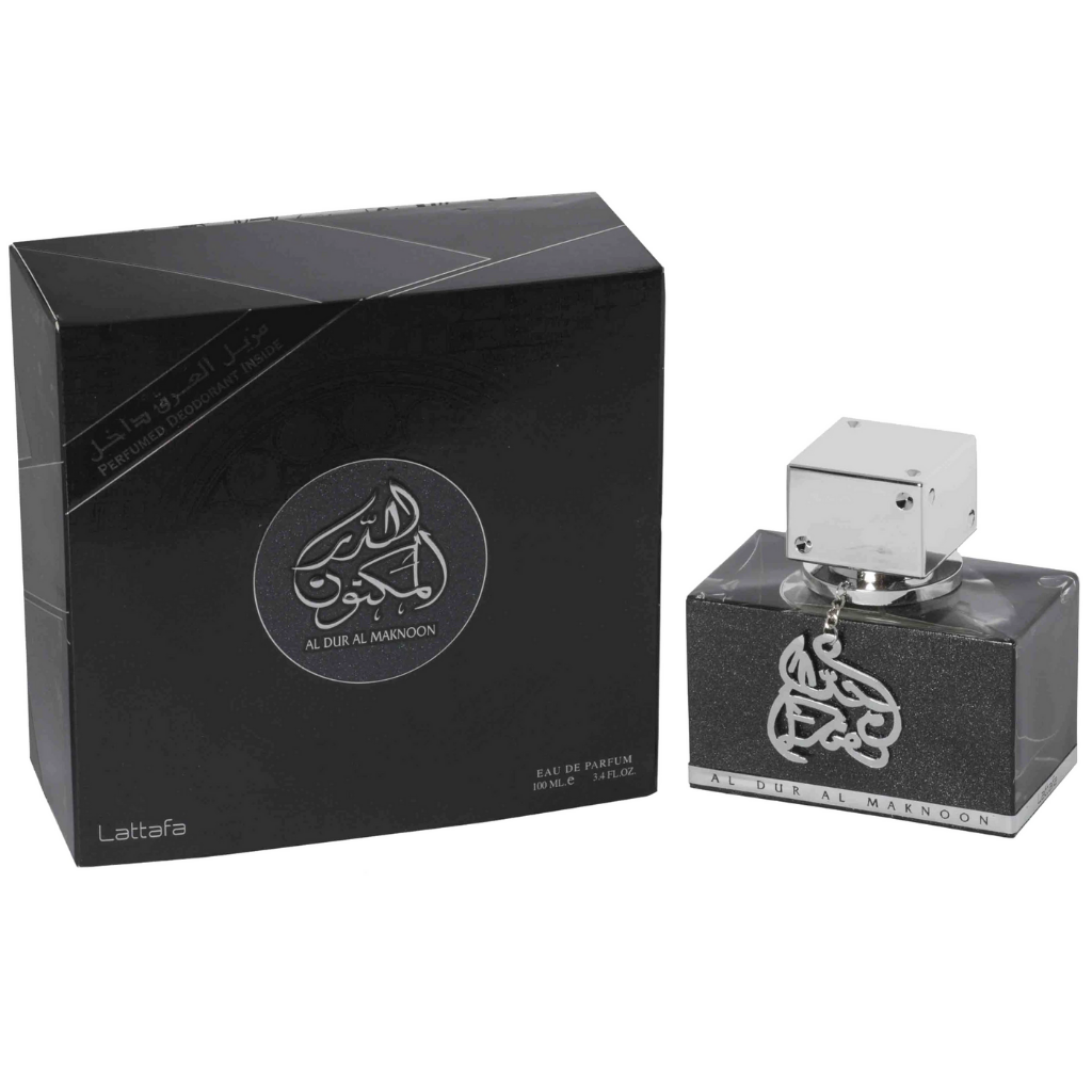 Al Dur Al Maknoon Silver for Men EDP - 100ML (3.4oz) by Lattafa - Intense oud