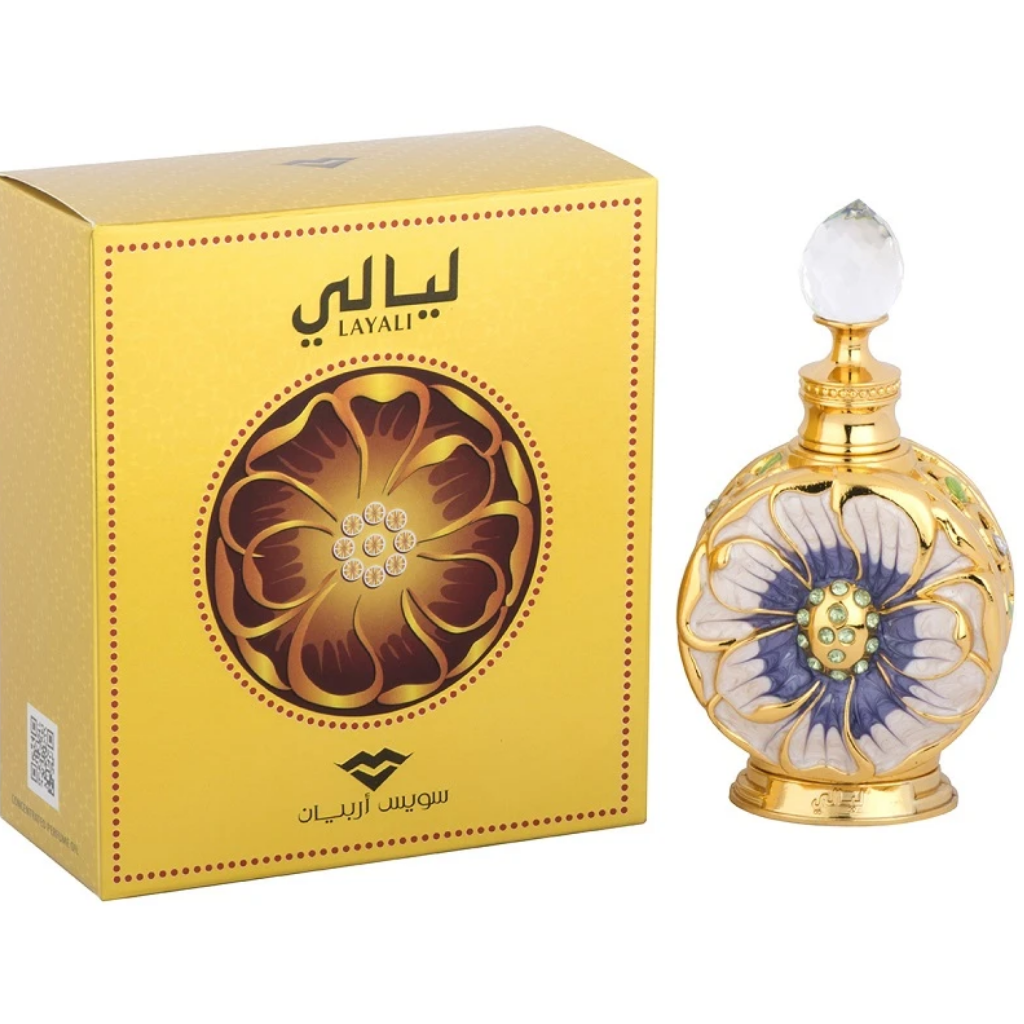 Layali for Women Perfume Oil - 15 ML (0.5 oz) by Swiss Arabian - Intense oud