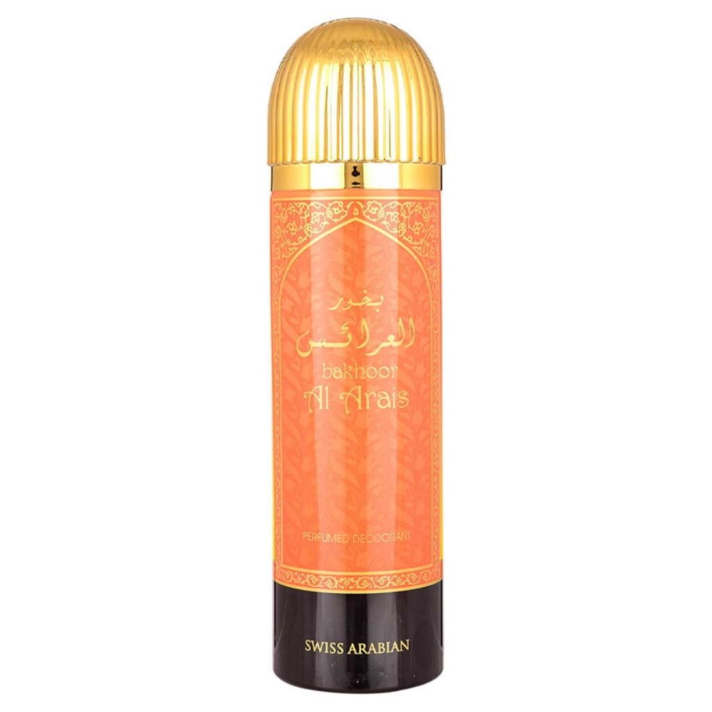 Bakhoor Al Arais Deodorant - 200 ML (6.8 oz) by Swiss Arabian - Intense oud