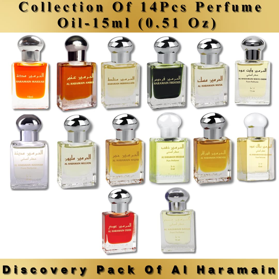 Discovery Collection Of Al Haramain 14 PCS Perfume Oil - 15ML By Al Haramain - Intense oud