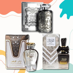 3-Piece Set of Al Ibdaa Silver, Bint Hooran & Turab Al Dhahab EDP- 100Ml (3.4 oz) by Ard Al Zaafaran - Intense oud