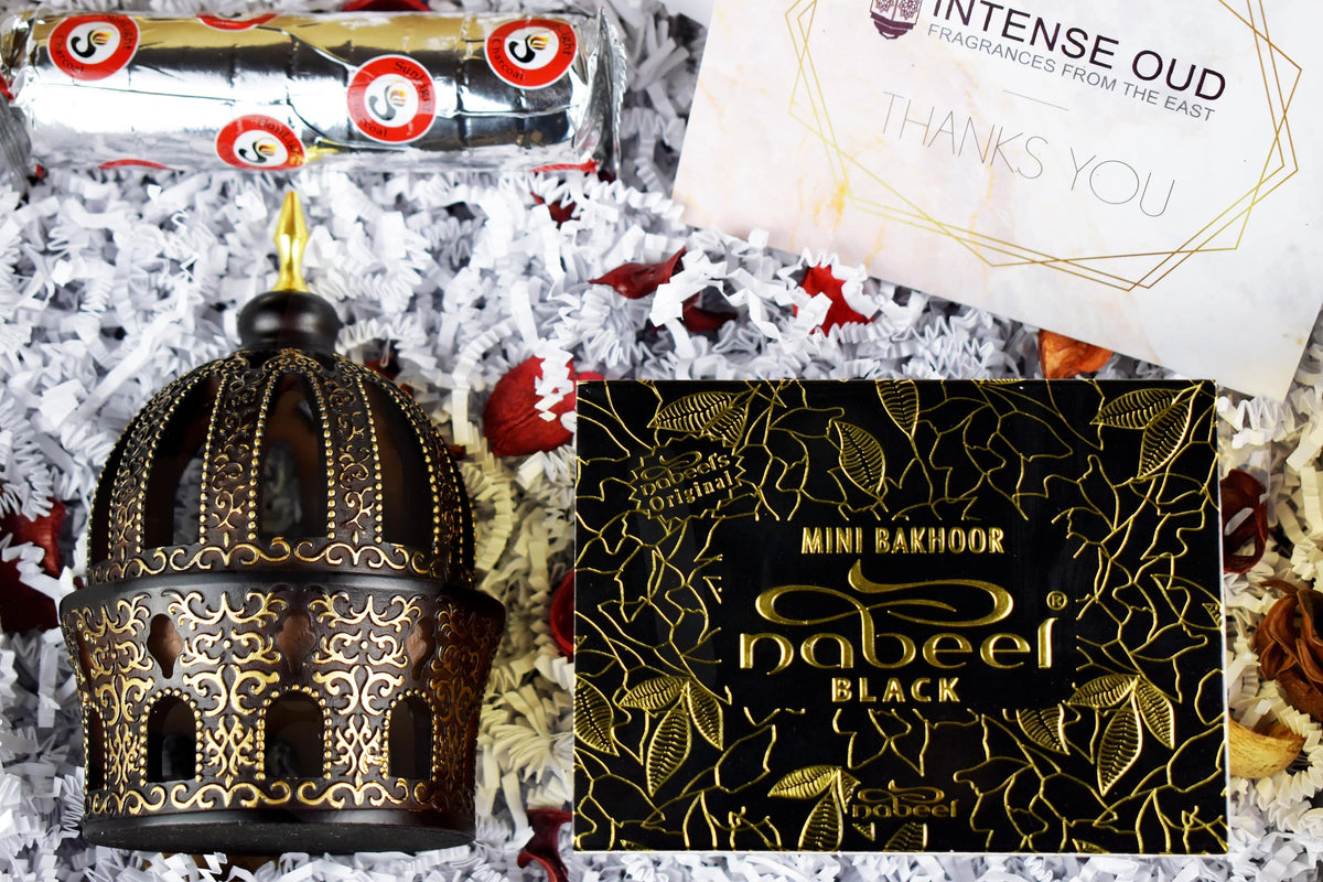 Nabeel Black Mini & Caligraphy Style- Bakhoor Set - Intense oud