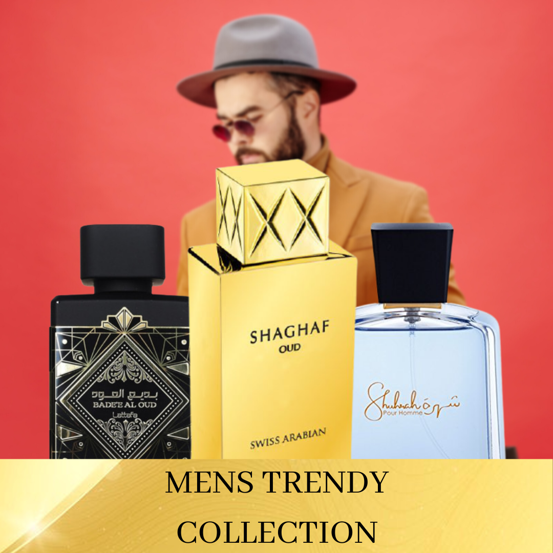 Trendy (3 Piece) EDP Collection | For Men | Badee Al Oud, Shuhrah Men, Shaghaf Oud - Intense Oud