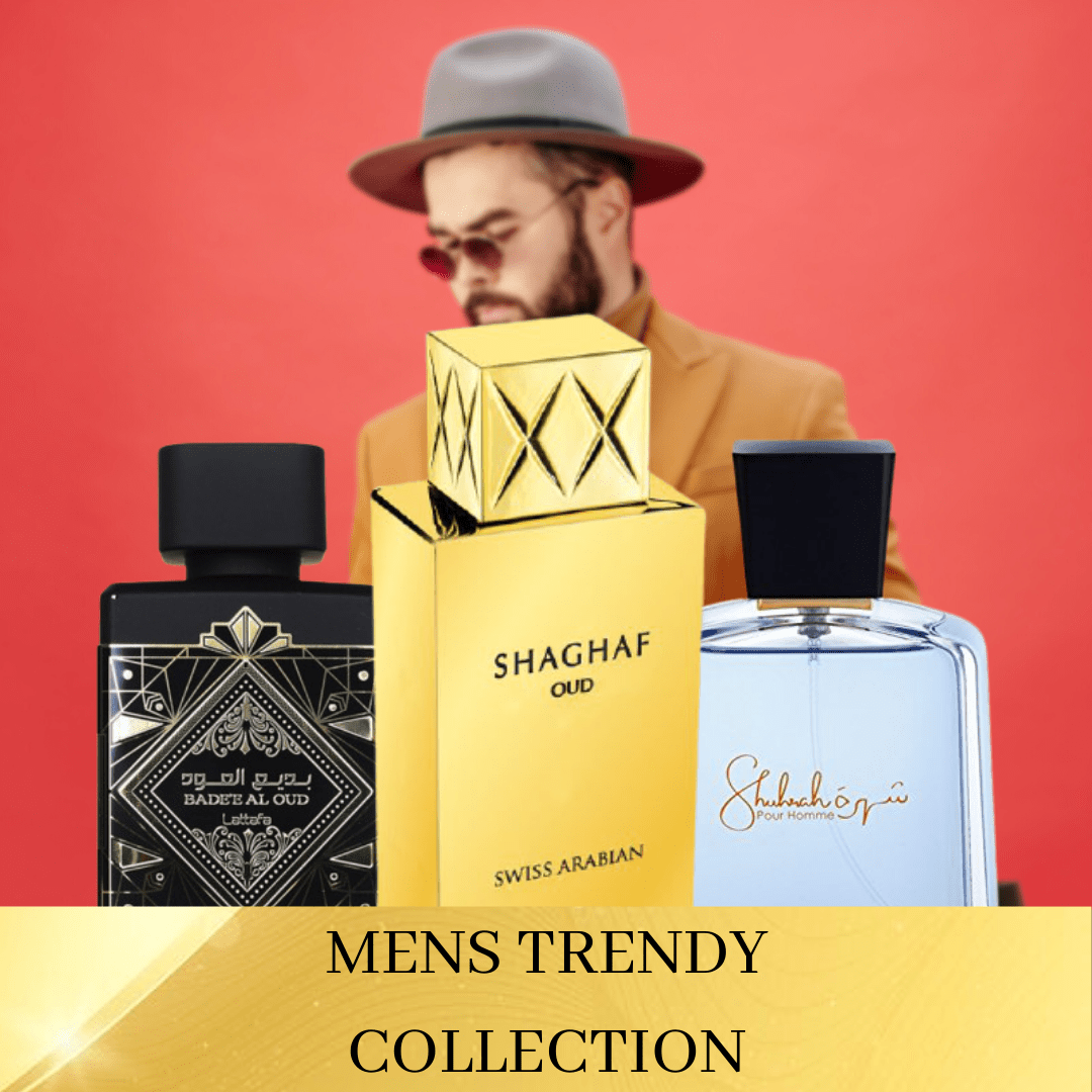 Trendy (3 Pcs) EDP | Men | Badee Al Oud, Shuhrah Men, Shaghaf Oud - Intense oud