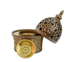 Calligraphy Style Closed Incense Bakhoor Burner - Coffee - Intense oud