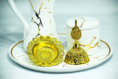 Marble Design Royal Bakhoor Tea Set w/ Circular Tray - White by Intense Oud - Intense oud