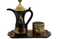 Glossy Arabic Design Royal Bakhoor Tea Set - Black | Intense Oud - Intense oud