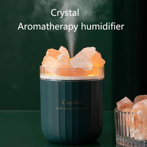 Green Crystal Humidi-f-i-e-r With Himalayan Salt Rocks - by Intense Ou – Intense Oud ( Wholesale )