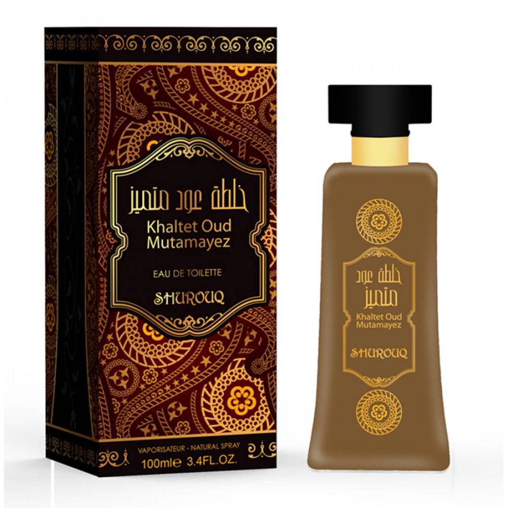 Khaltet Oud Mutamayez EDT- 100 ML (3.4 oz) by Shurouq(WITH POUCH) - Intense oud