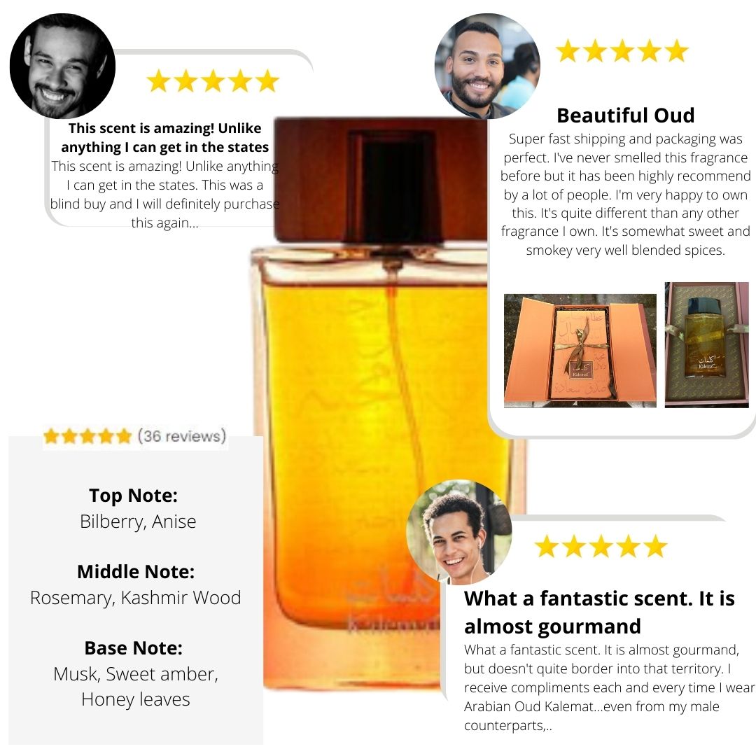 Get Noticed 3 Fragrances Bundle - Maahir Black, Kalemat Brown, Al Wisam Day - Intense oud