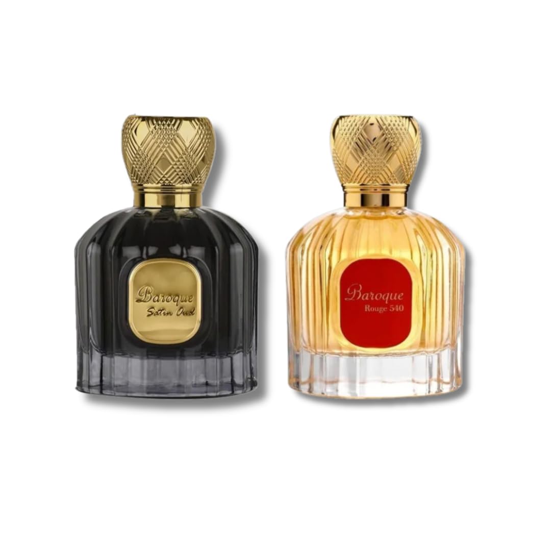 2-Piece Set Baroque Rouge 540 & Baroque Oud Satin EDP - 100 ml (3.4Oz) by Maison Alhambra - Intense oud