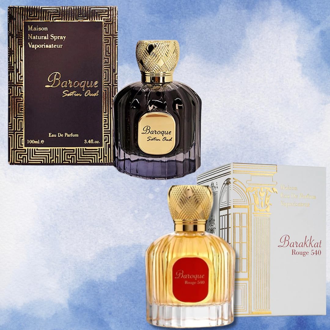 2-Piece Set Baroque Rouge 540 & Baroque Oud Satin EDP - 100 ml (3.4Oz) by Maison Alhambra - Intense oud