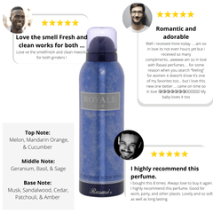 Blue 3 Piece 6.7oz Men Deodorants-Romance Forever, Royale Blue, Blue for Men - Intense oud