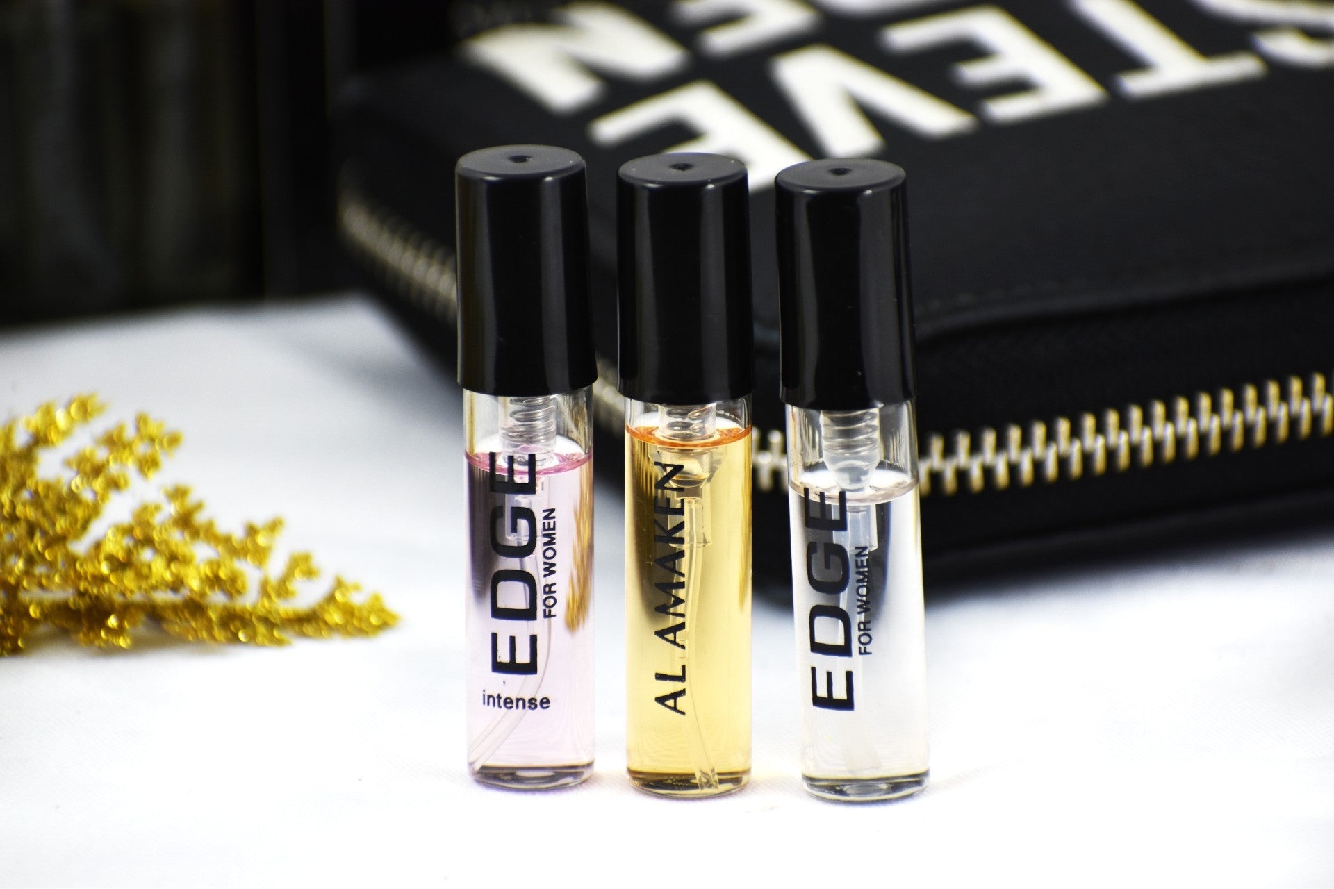 6 Swiss Arabian Sample Packet - Edge for Women, Areej Al Sheila, Hamsah, Shaghaf for Men, Al Amaken, Edge Intense for Women - Intense oud