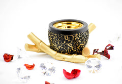 Bamboo Trangle Arabic Script Incense Bakhoor Burner - Black - Intense oud