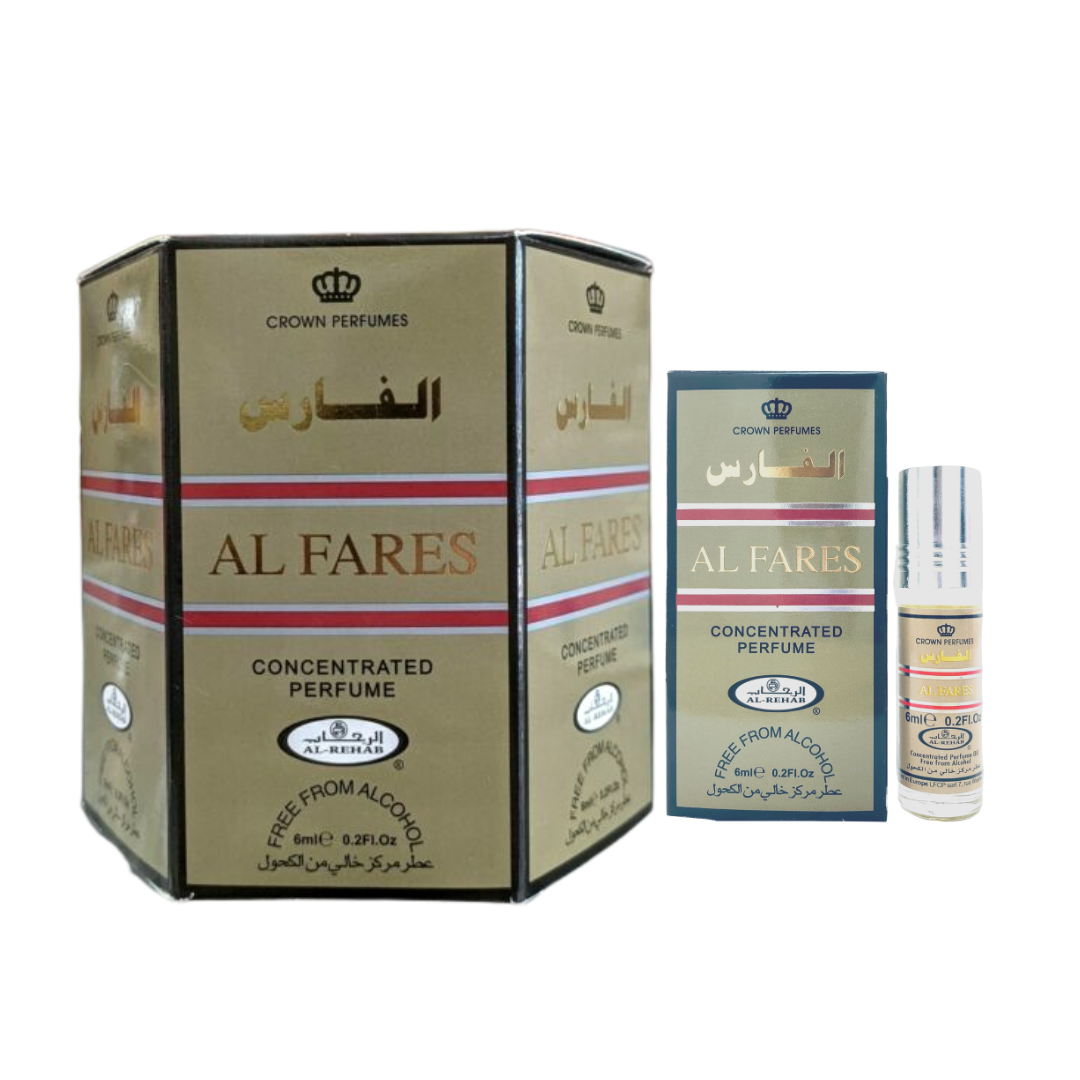 Al Fares- 6ml (.2oz) Roll-on Perfume Oil by Al-Rehab (Box of 6) - Intense Oud