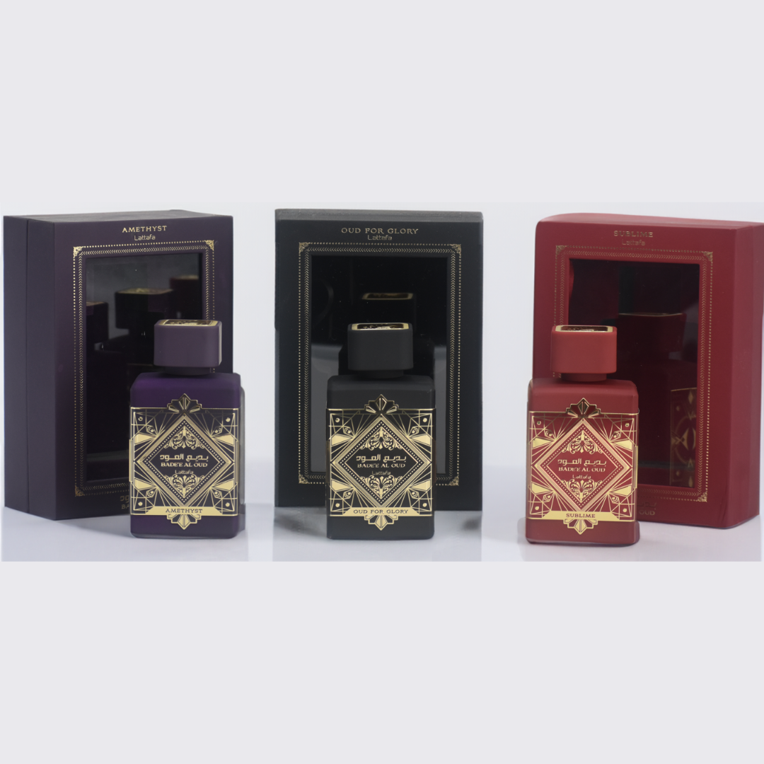 Bade'e Al Oud for Glory,Badee Al Oud Amethyst & Bade'e Al Oud Sublime EDP-100ml by Lattafa - Intense oud